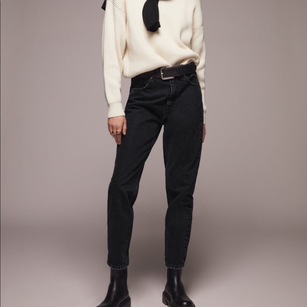 Zara black mom jeans